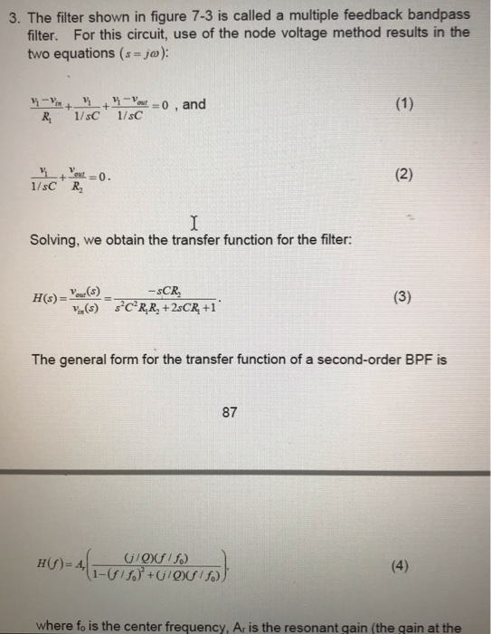 Solved 3. The filter shown in figure 7-3 is called a | Chegg.com