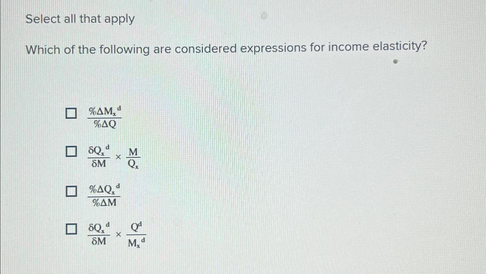 Solved Select all that applyWhich of the following are | Chegg.com