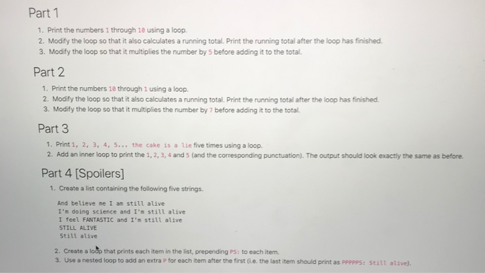 Solved In python please and use comments please. for part 1 | Chegg.com
