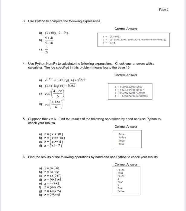 Solved Write a program in Python to solve these problems.( | Chegg.com