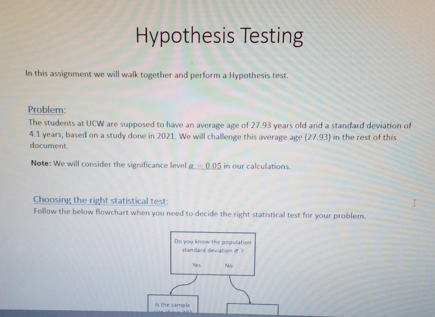 hypothesis testing practice questions with answers