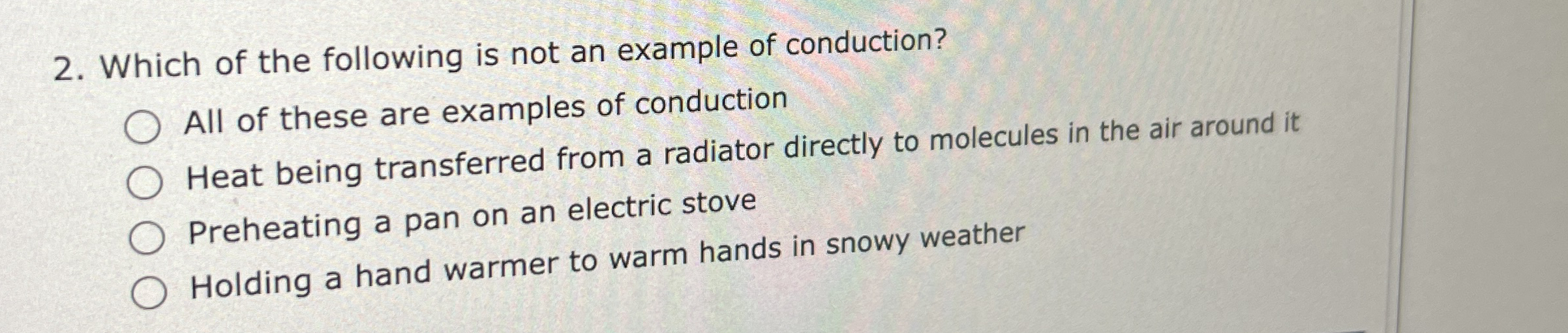 Solved Which of the following is not an example of | Chegg.com