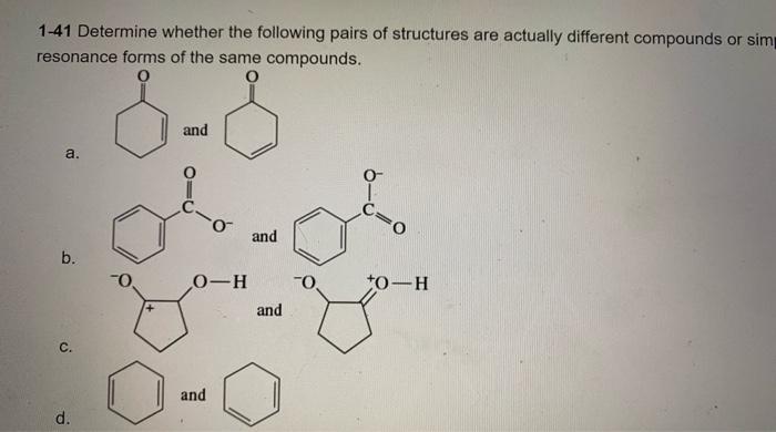 Solved 1-41 Determine whether the following pairs of | Chegg.com