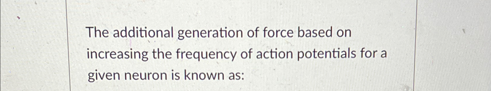 Solved The additional generation of force based on | Chegg.com