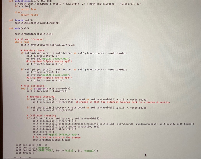 Problem 3 (100 XP): Modify the Asteroids game so that | Chegg.com