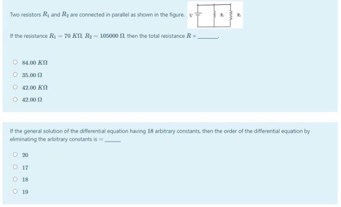 Solved Two resistors R, and Ry are connected in parallel as | Chegg.com