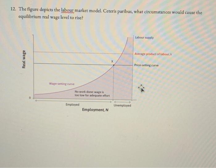 Solved 12. The figure depicts the labour market model. | Chegg.com