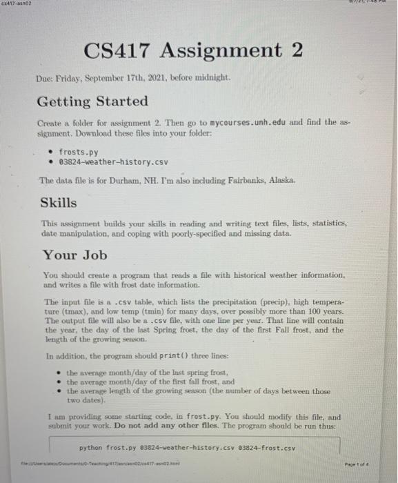 I need help with this python assignment. The starter | Chegg.com