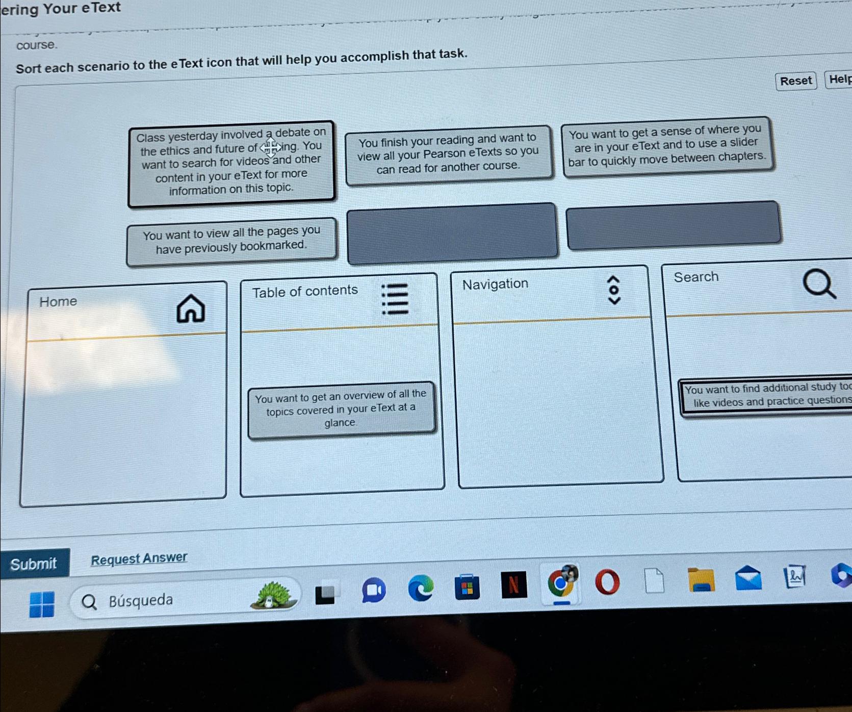 Solved ering Your eTextcourse.Sort each scenario to the ext | Chegg.com