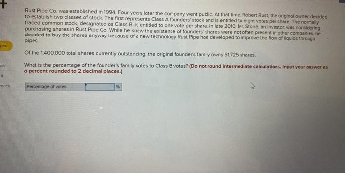 Solved Rust Pipe Co. Was Established In 1994. Four Years | Chegg.com