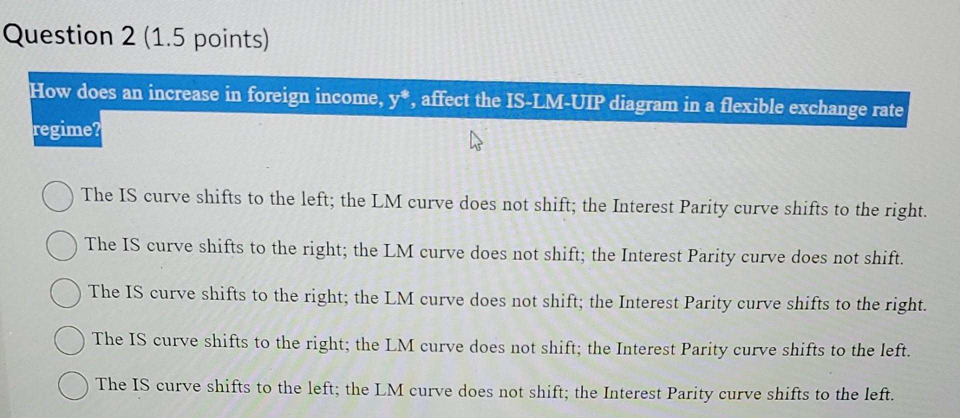 Solved How does an increase in foreign income, y∗, affect | Chegg.com