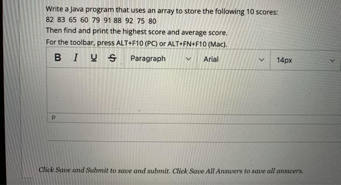 Solved Write a Java program that uses an array to store the | Chegg.com
