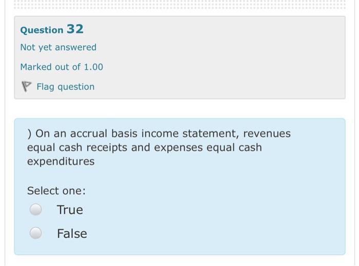 Solved Question 32 Not yet answered Marked out of 1.00 Flag | Chegg.com