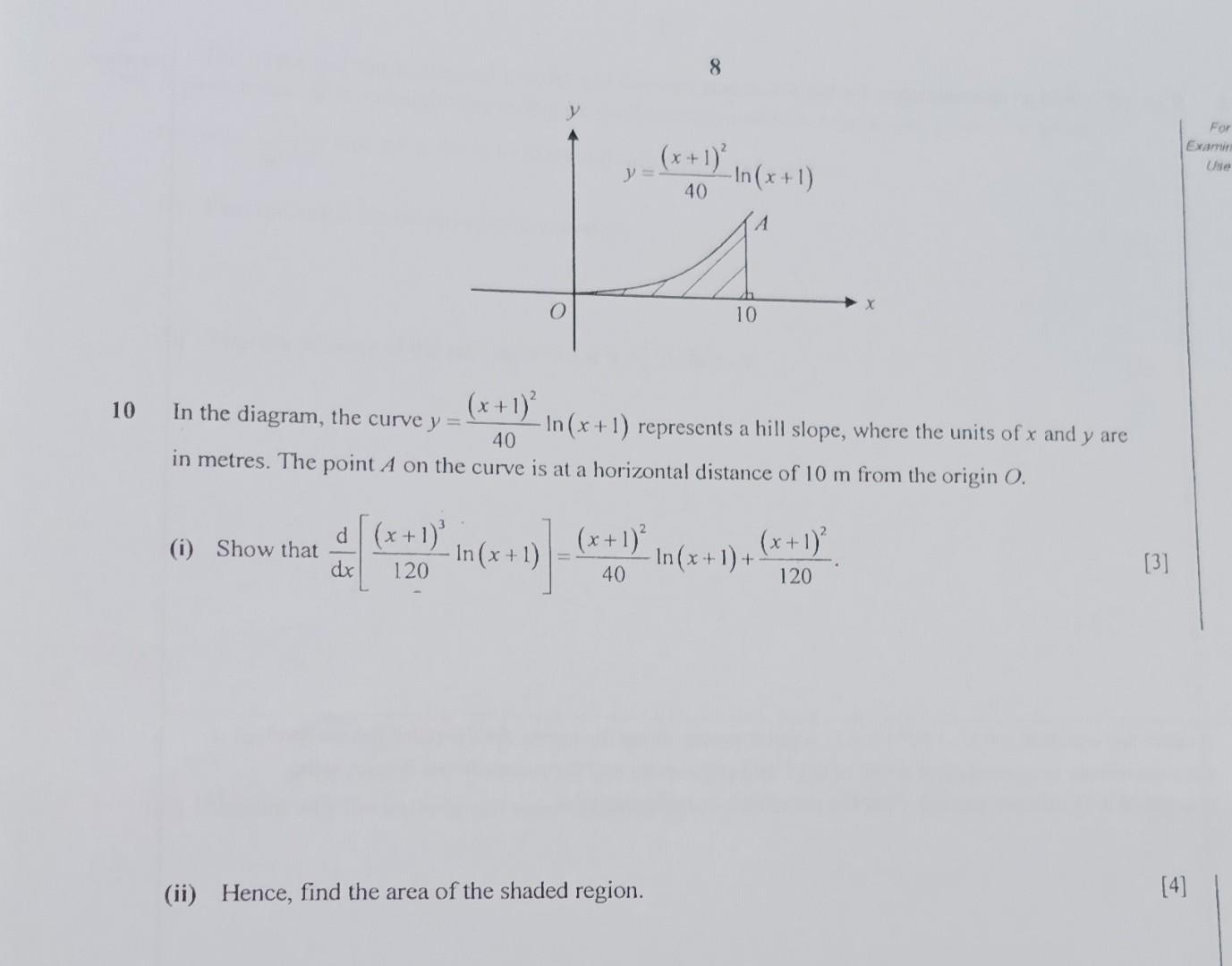 solved-10-in-the-diagram-the-curve-y-40-x-1-2ln-x-1-chegg
