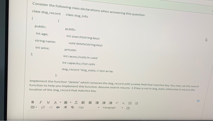 Solved Consider the following class declarations when | Chegg.com