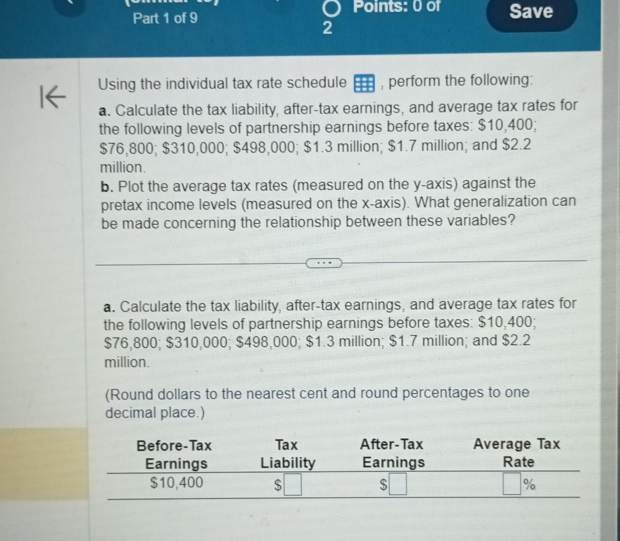 Solved Using the individual tax rate schedule perform the | Chegg.com