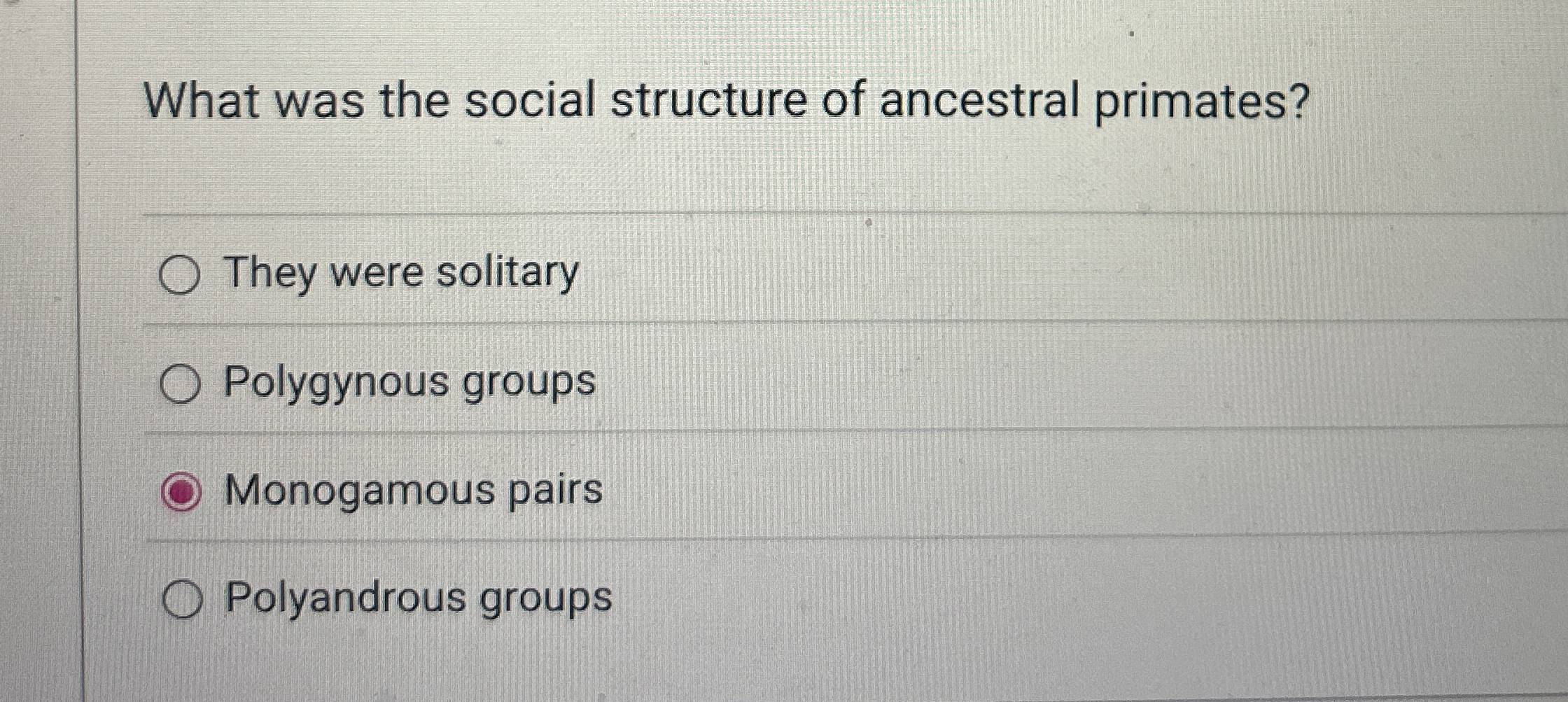 Solved What was the social structure of ancestral | Chegg.com