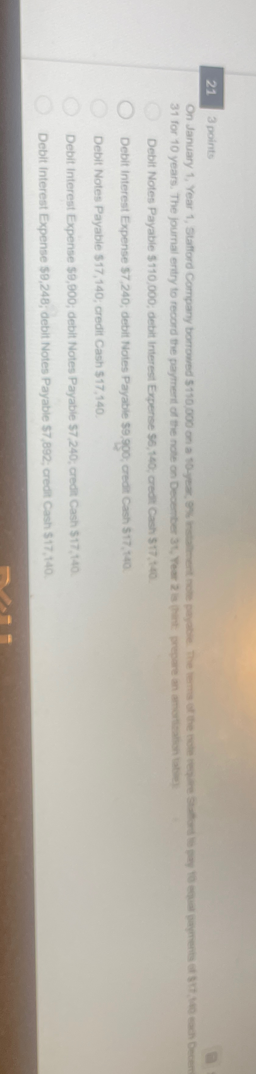 Solved 21 3 ﻿pointsDebit Notes Payable $110,000, ﻿debit | Chegg.com