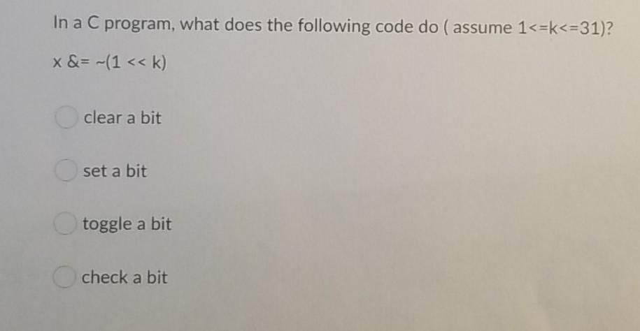 Solved In a C program, what does the following code do ( | Chegg.com