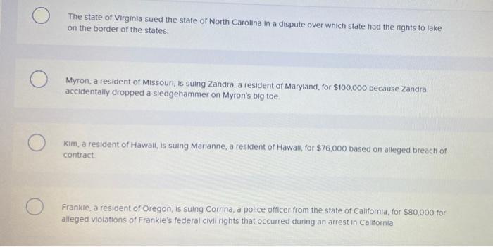 Solved Which of the following would create a case with | Chegg.com