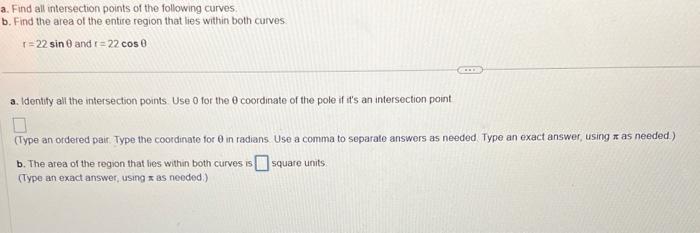 Solved a. Find all intersection points of the following | Chegg.com
