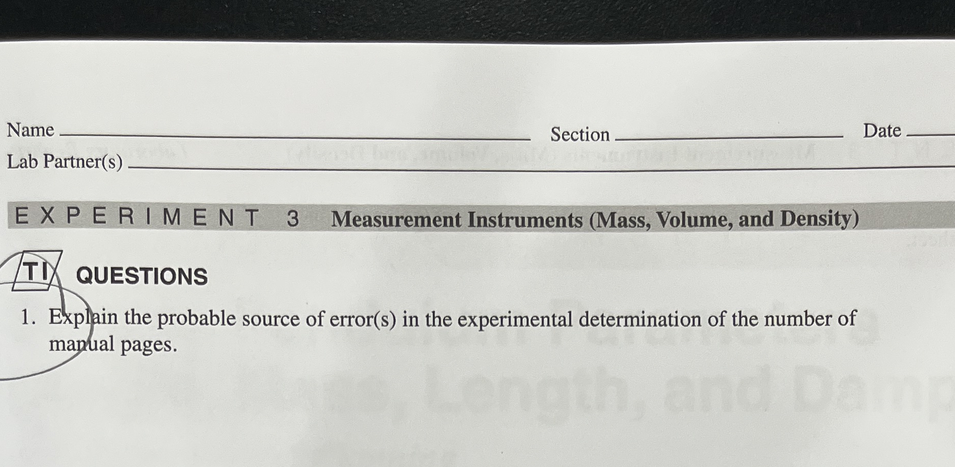 Solved QUESTIONSExplain the probable source of error(s) ﻿in | Chegg.com