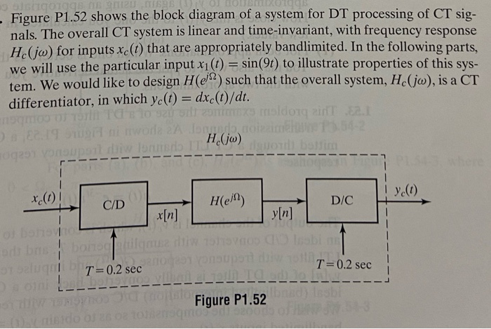 Solved Figure P1.52 shows the block diagram of a system for | Chegg.com