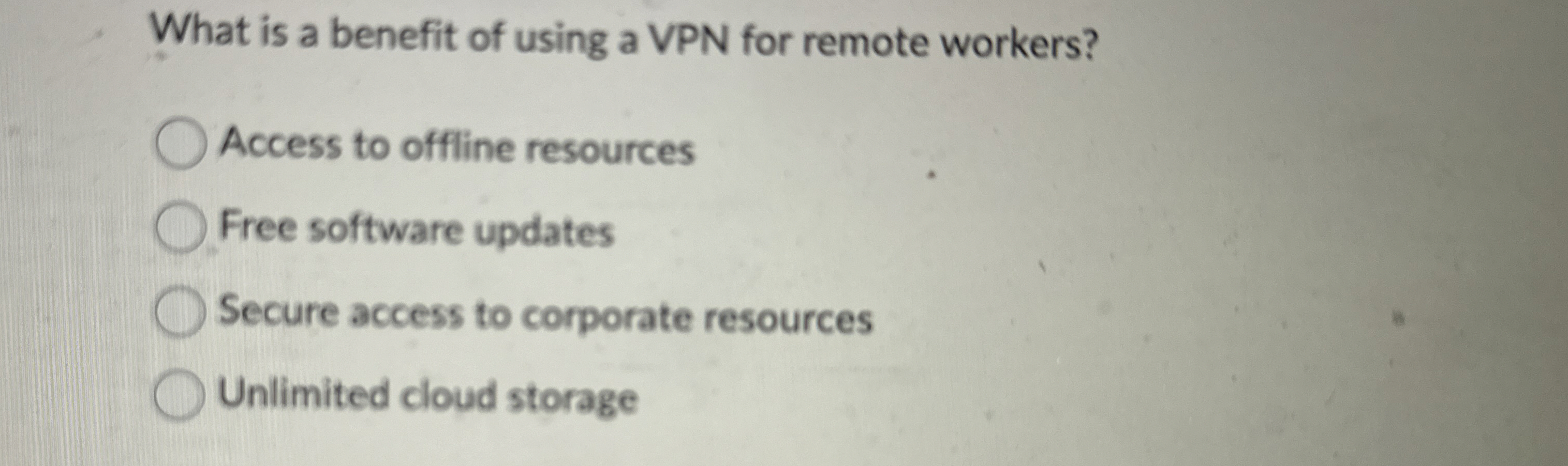 Solved What is a benefit of using a VPN for remote