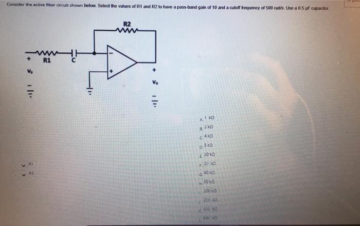 Solved Consider the active filter circuit shown below. | Chegg.com