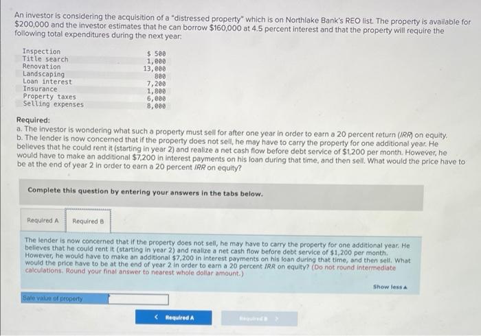 Solved An Investor Is Considering The Acquisition Of A | Chegg.com