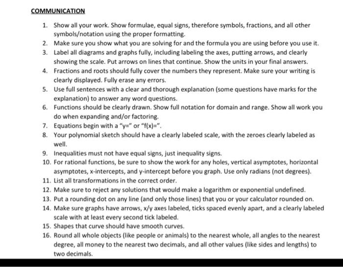 Solved this is grade 12 math can you look at the rubic and | Chegg.com