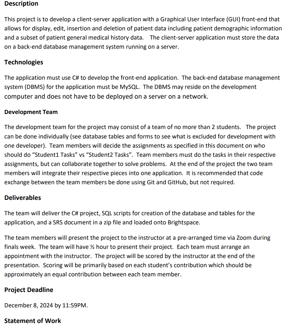 Solved DescriptionThis project is to develop a client-server | Chegg.com