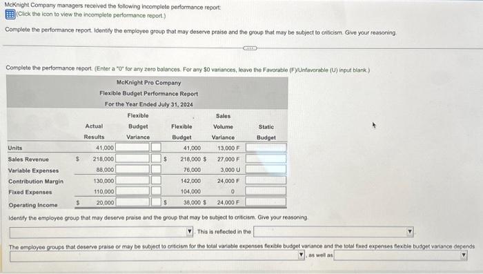 Mckright Company managers received the following | Chegg.com