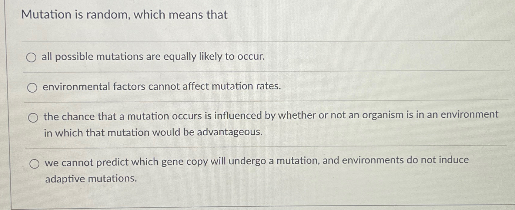 Solved Mutation is random, which means thatall possible | Chegg.com