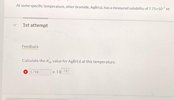 Solved At some specific temperature, silver bromide, | Chegg.com