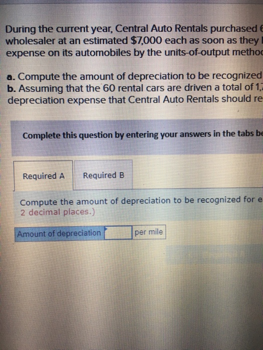 Solved During the current year, Central Auto Rentals