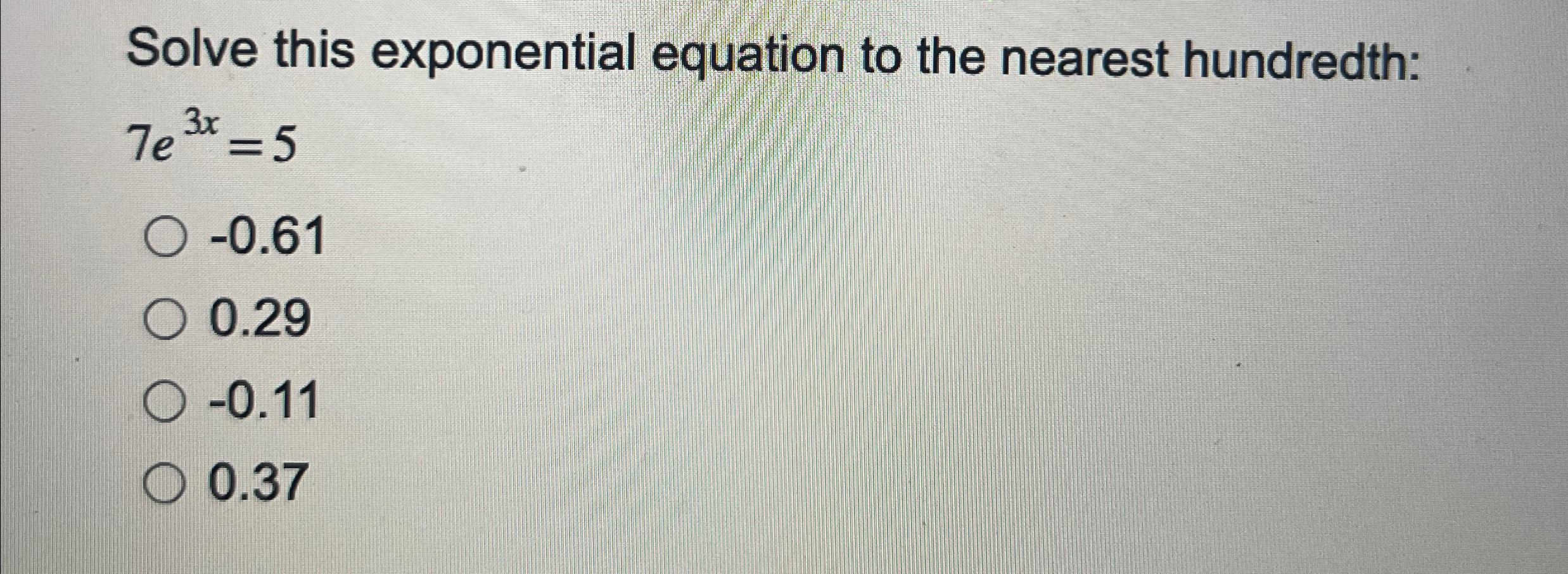 Solved Solve this exponential equation to the nearest | Chegg.com