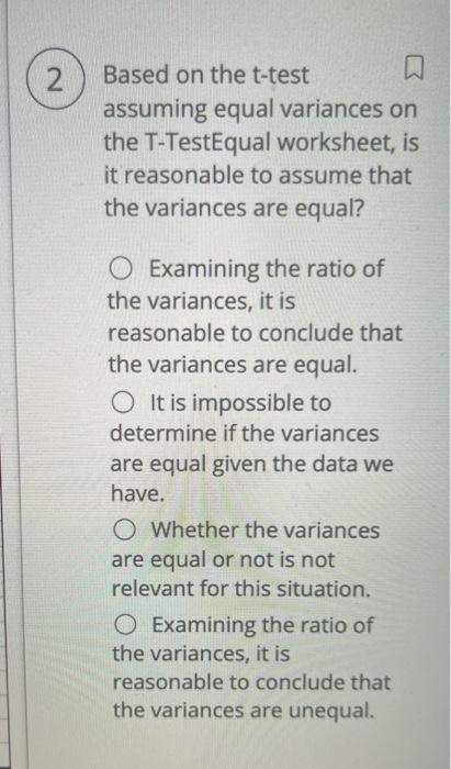when do you assume equal variance in t test