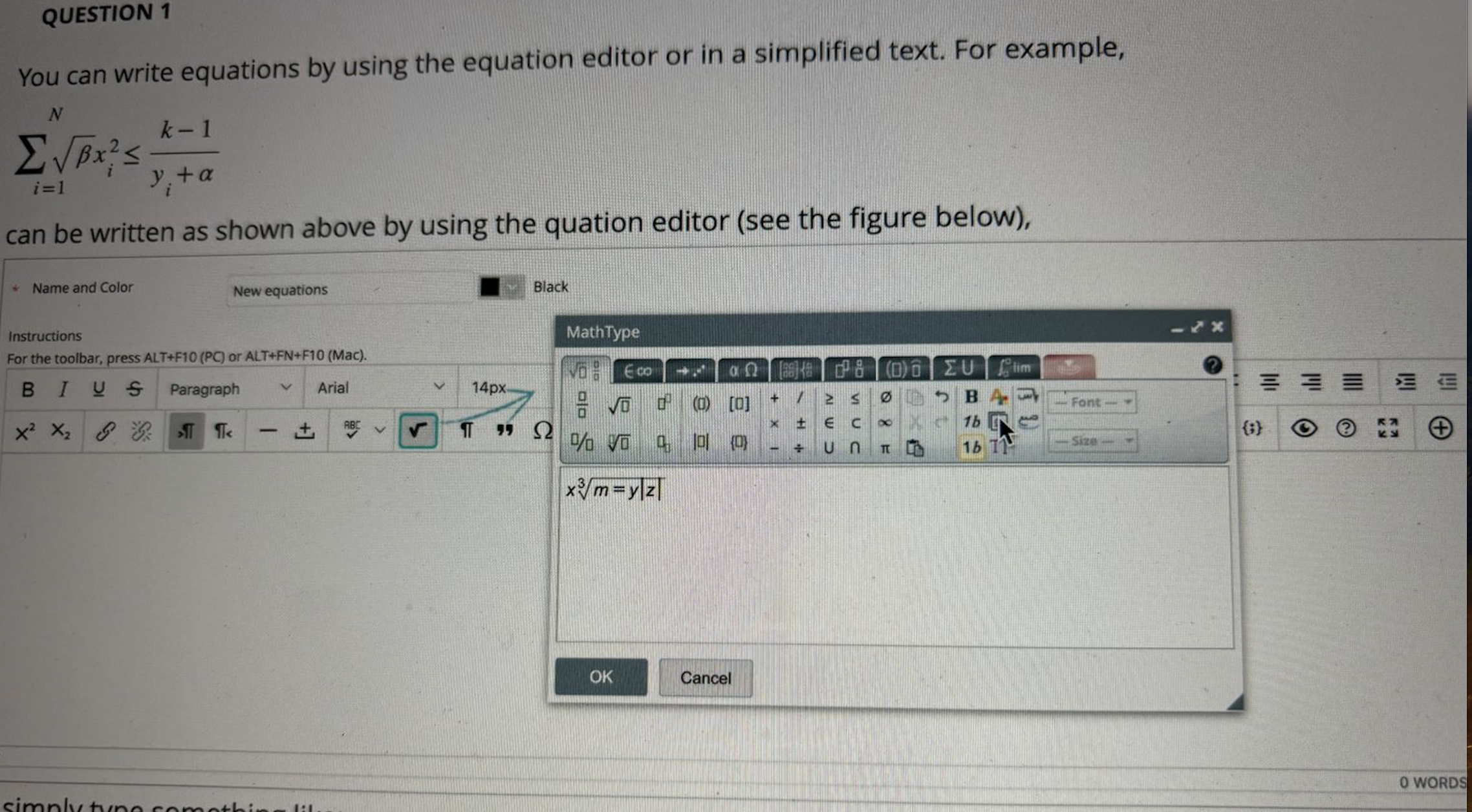 Solved QUESTION 1You can write equations by using the | Chegg.com