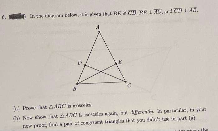 Solved (a) Prove That ABC Is Isosceles. (b) Now Show That | Chegg.com