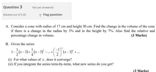 Solved Question 3 Not yet answered Marked out of 5.00 p Flag | Chegg.com