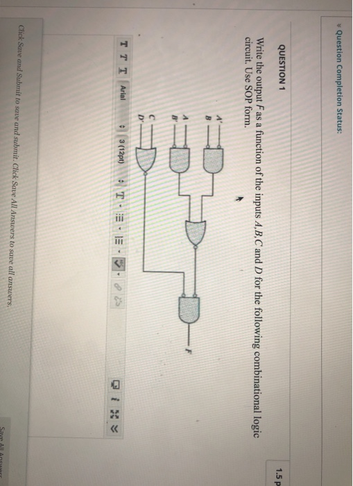 solved question completion status o decrease output... Solved Question Completion Status: QUESTION 1 1.5 p Write | Chegg.com