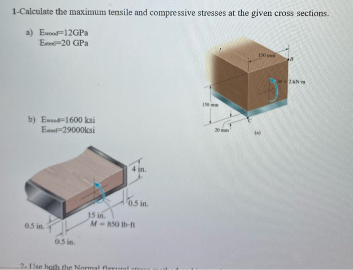 Solved 1-Calculate the maximum tensile and compressive | Chegg.com