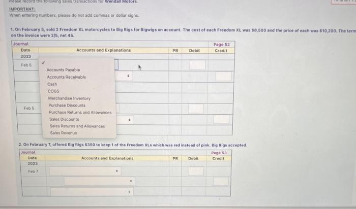 Solved IMPORTANT) When entering numbers, please do not add | Chegg.com