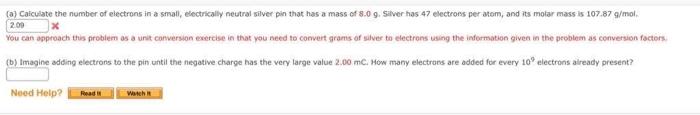 Solved (a) Calculate The Number Of Electrons In A Small, | Chegg.com