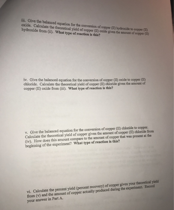 iii. Give the balanced equation for the conversion of