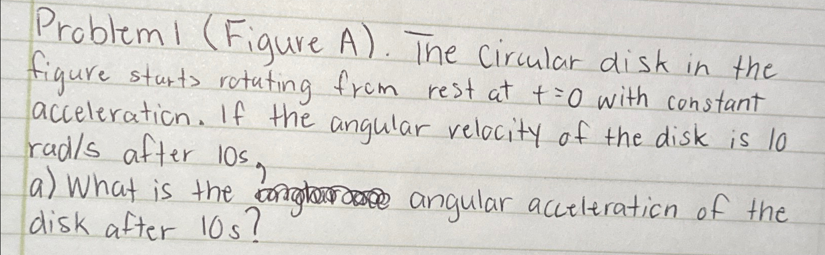 Solved Problem l (Figure A). ﻿The circular disk in the | Chegg.com