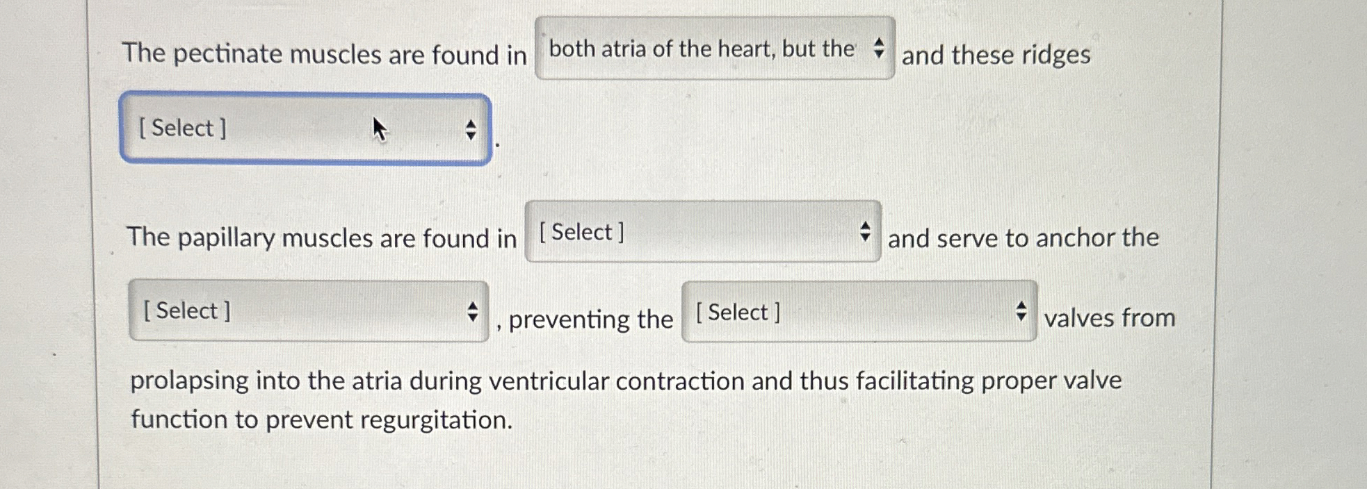 Solved The pectinate muscles are found inand these ridgesThe