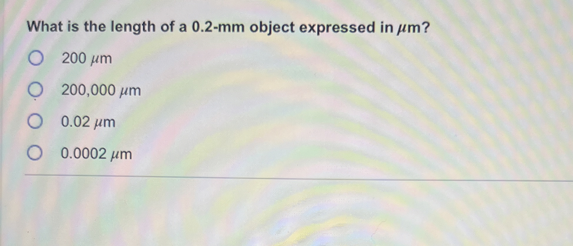 Solved What is the length of a 0.2-mm ﻿object expressed in | Chegg.com