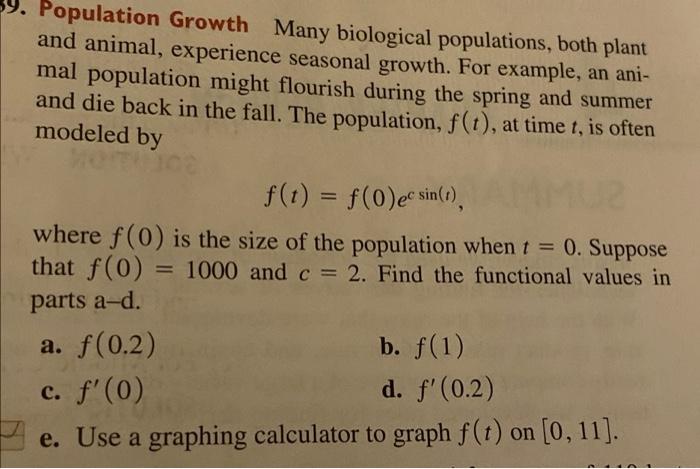 Solved Population Growth Many biological populations, both | Chegg.com